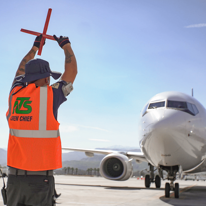 terminal agent guiding airplane