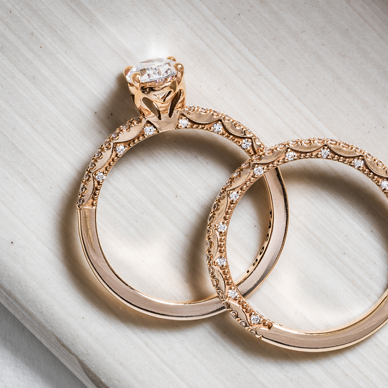 Swirl Design Diamond Ring Guard - McKenzie & Smiley Jewelers