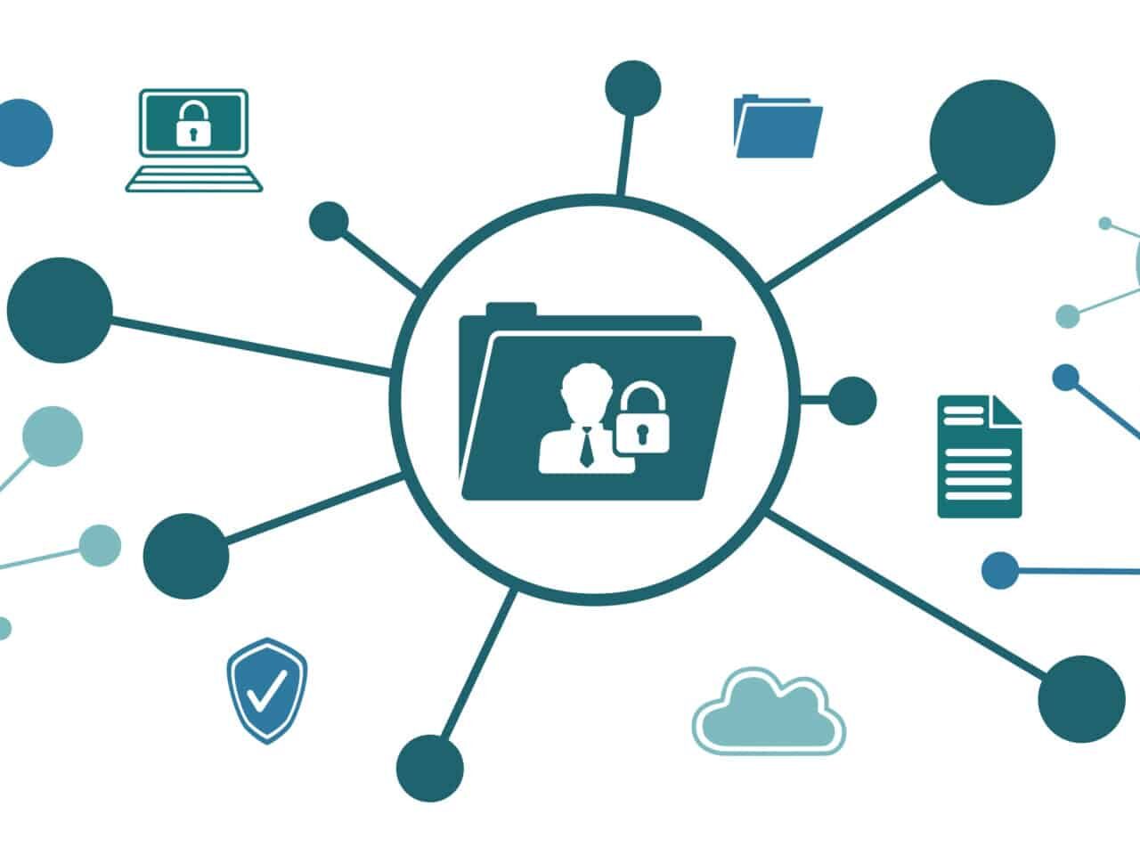 Visual representation of data collection and privacy in social media marketing.